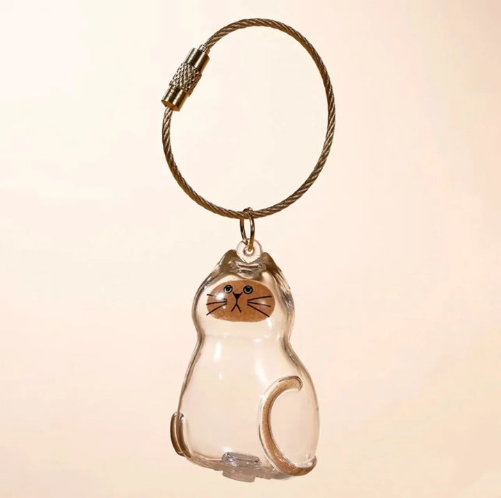 Dog Hair Keepsake Keychain Pendant Clear Resin Charm