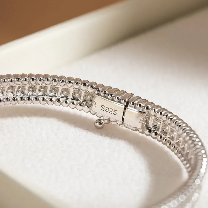 Moissanite 2mm Bracelet 18K Gold Plated Tennis Bangle