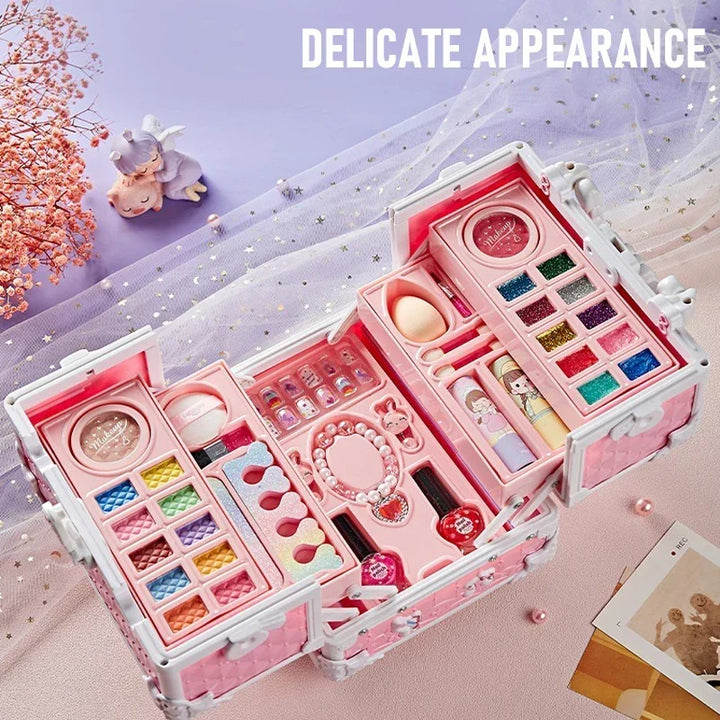 Kids Makeup Kit 49 Pcs Washable Cosmetic Case, Girls Toy Spa Set, Birthday Gift, Back To School 2025