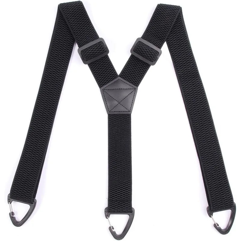 Suspenders Black 3.8cm Wide Y-Back Elastic Work Braces Fall 2026 With Plastic Gripper Clasps