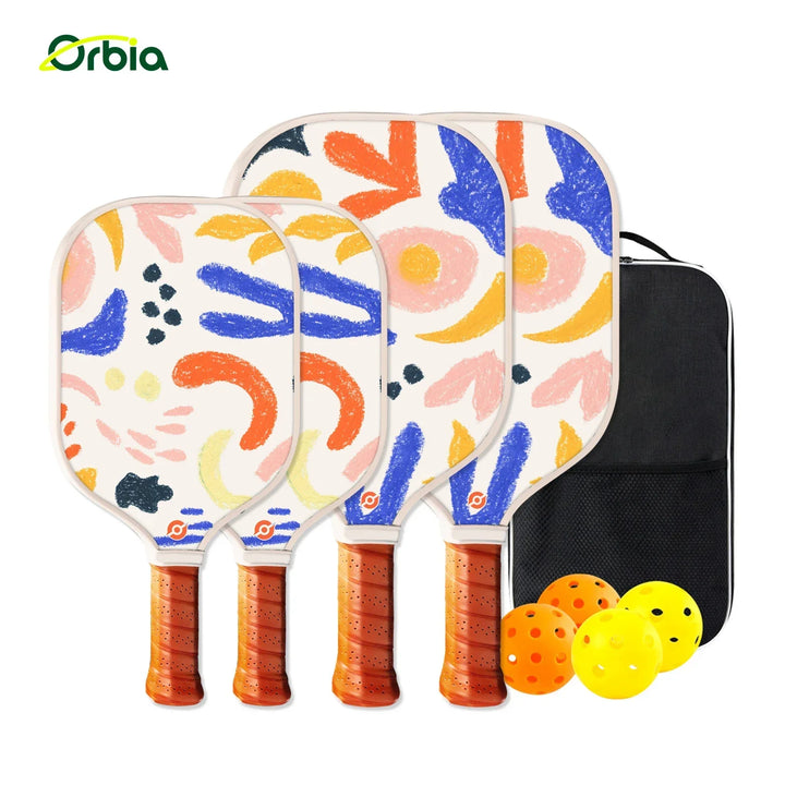 Family-Friendly Pickleball Paddle Set with Glass Fiber and Lightweight PP Core for Kids and Adults, Ideal for Outdoor Fun