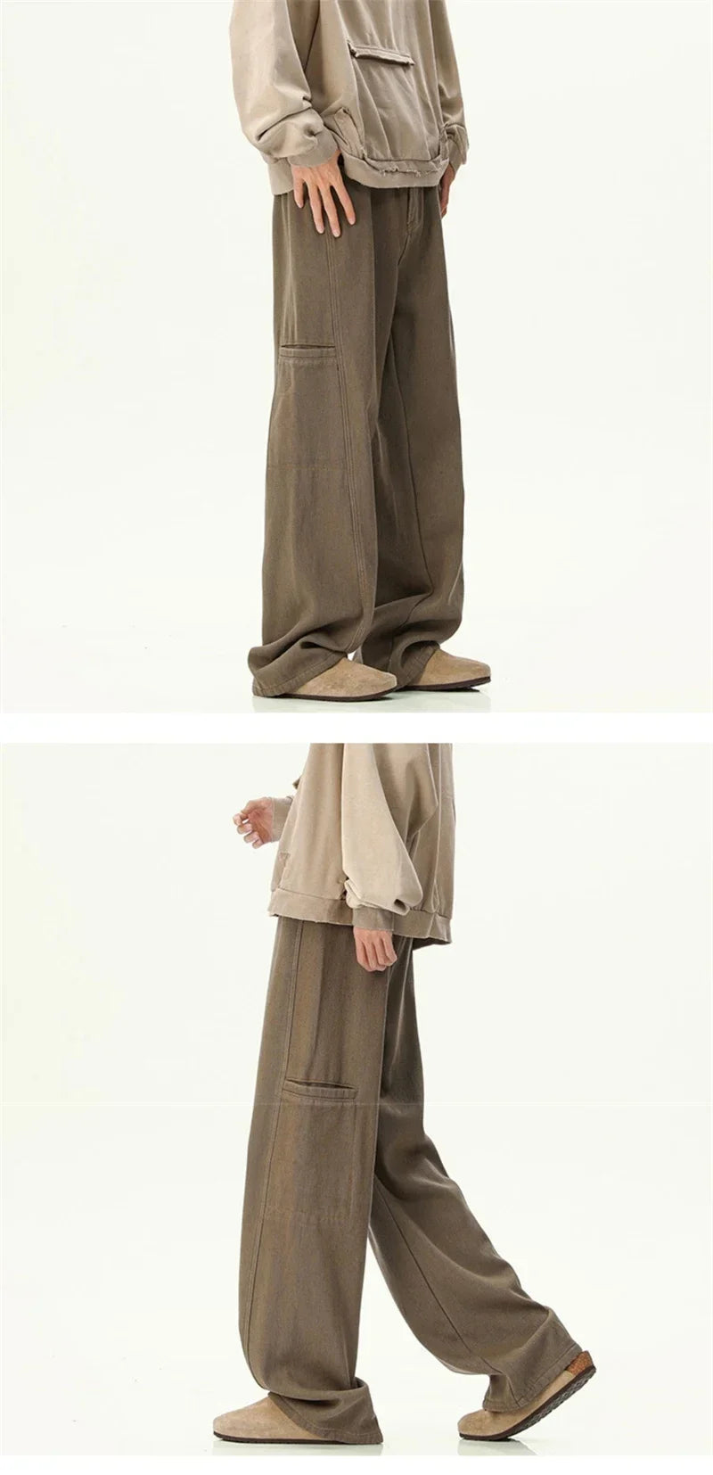 Oversized Mens Cargo Jeans - Wide Leg, Denim, Street