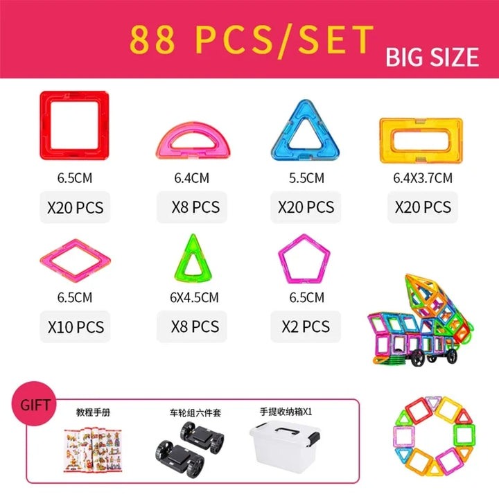Magnetic Building Blocks Set for Kids, 30-168PCS Educational Magnetic Tiles for Creative Learning and Imaginative Play