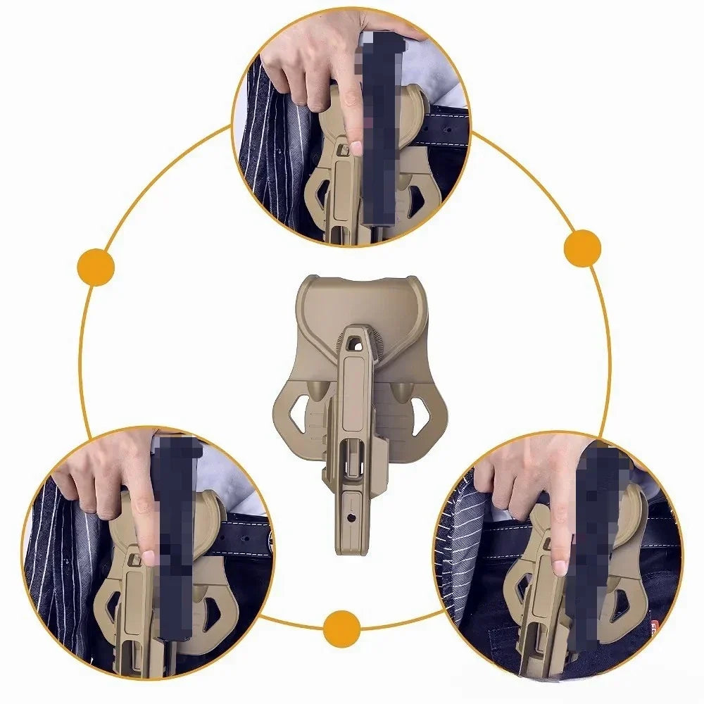 Nylon Pistol Belt Holster - Universal Fit for Double Stack 9mm Handguns, Airsoft and Outdoor Carry