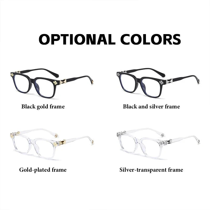 Blue Light Blocking Glasses - Oversized Frame Computer Eyewear With Rhinestone Decor, Fall 2026 Trend Gift