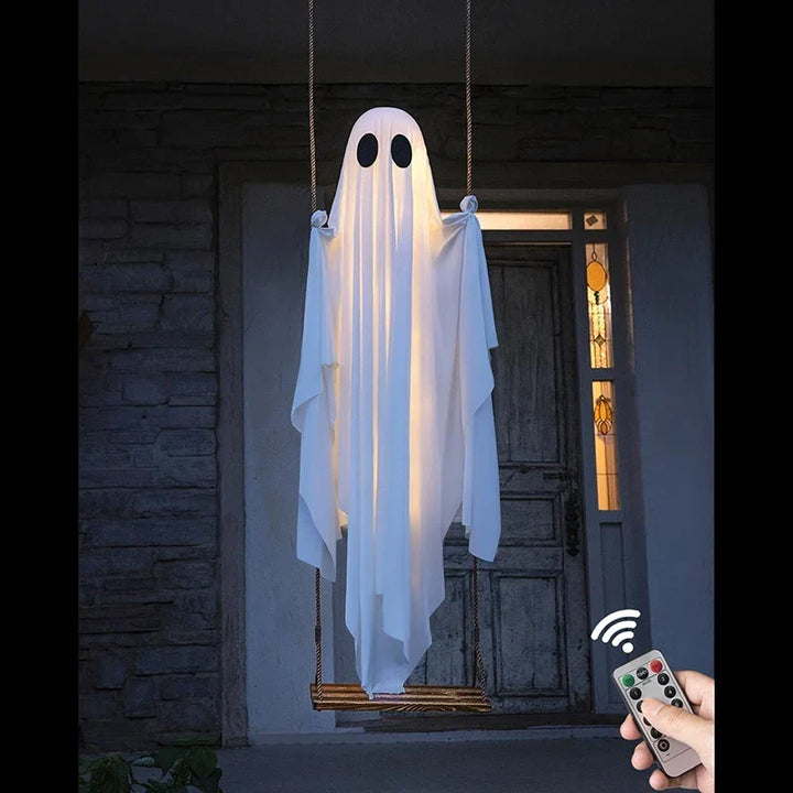 Hanging Swing Ghost Decoration Halloween 2025 Porch Lights