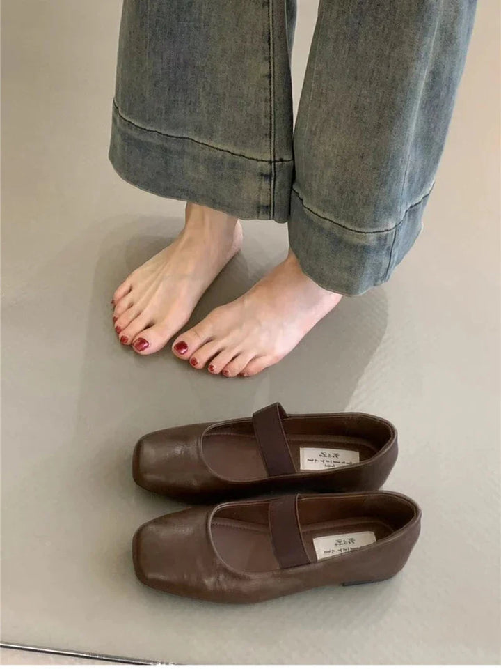 Supportive Women’s Ballet Flats - Square Toe Mary Jane