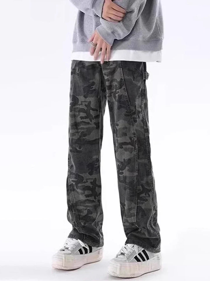 Oversized Men’s Cargo Jeans - Baggy Straight Denim Wear