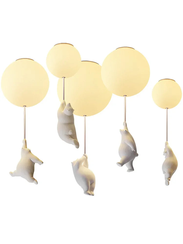 Ceiling Light Bear Cartoon Acrylic Spheres – Kids Room Chandelier, Nursery Decor, TikTok Viral 2026 Gift