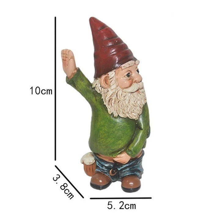 Garden Gnome Statue Urinating Outdoor Decor Christmas Holiday Garden Ornament Whimsical Gift Idea