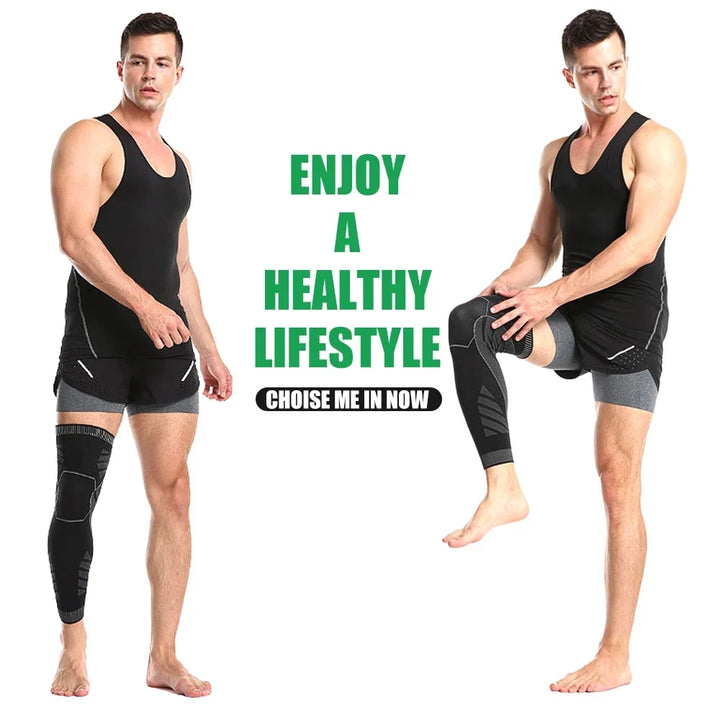 Full Leg Compression Sleeve Long Knee Support for Cycling Hiking Basketball – Pair 2026