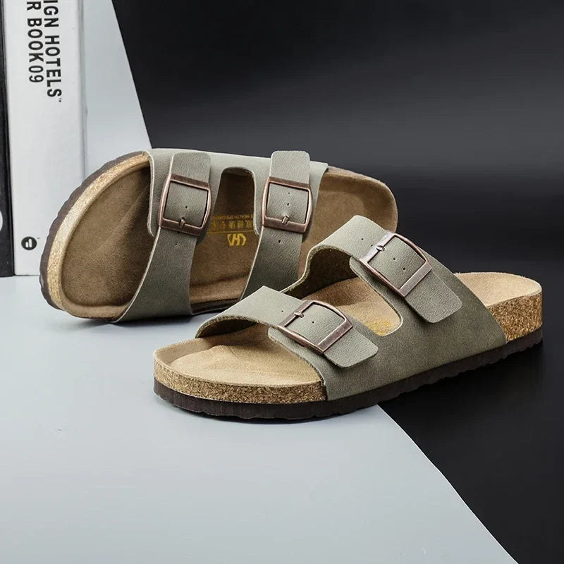 Summer Leather Men Sandals - Durable Non-Slip Outdoor Beach Casual Shoes for Women