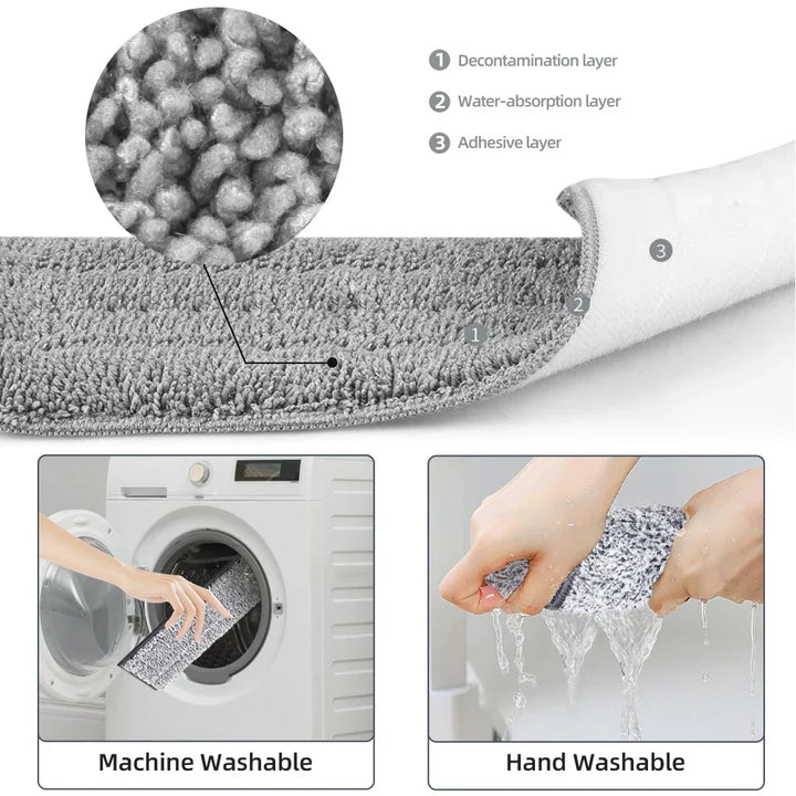 Household Cleaning Hand-Free Flat Floor Mop &amp; Bucket Set with Washable Microfiber 4x Pads
