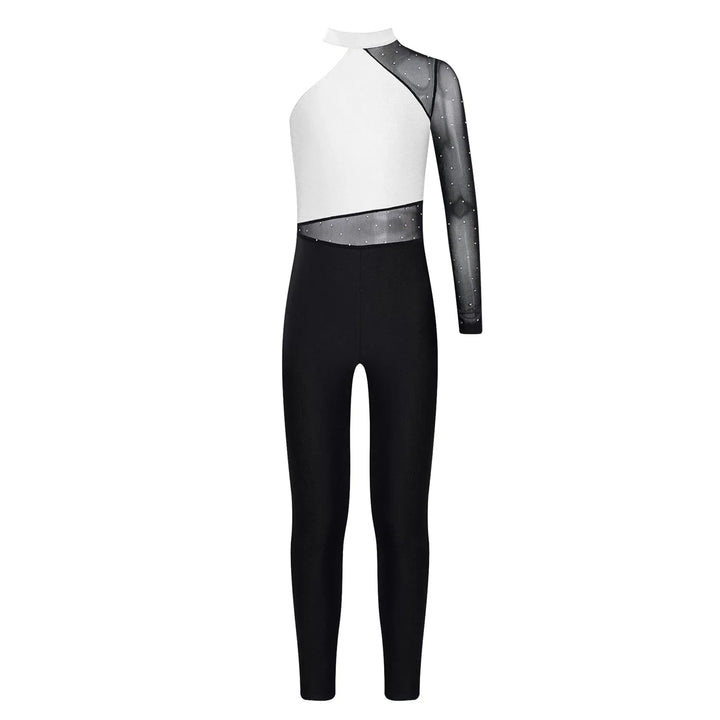 Stretchy Girls Unitard – Long Sleeve, Snakeskin, Polyester, Nylon, Elastane, For Ballet, Rhythmic Gymnastics