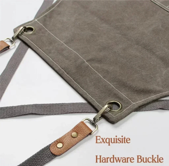 Chef Apron Canvas Crossback Utility Apron With Leather Trim And Pockets Fall 2025 Durable BBQ Workshop