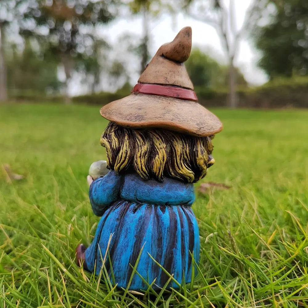 Resin Witch Statue Waterproof Garden Gnome Figurine Indoor Outdoor Halloween Decor 2026 Gift Idea