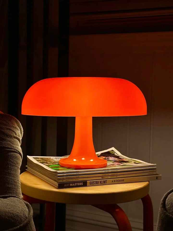 Japandi LED Mushroom Table Lamp Ivory Minimalist Bedside Lighting