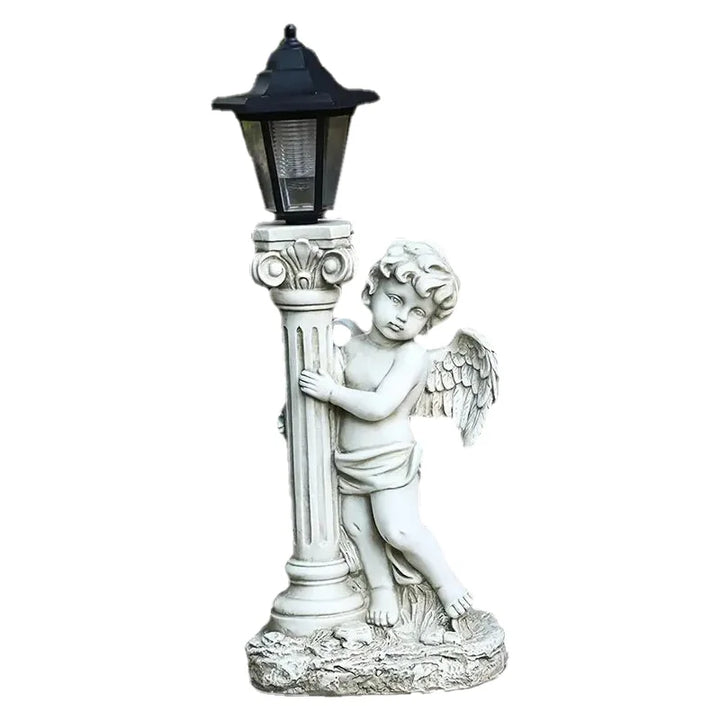 Solar Angel Light Statue 19.29 Inch Outdoor Garden Path Light Catholic Religious Decor Gift Idea