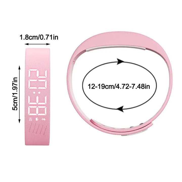 LED Digital Alarm Clock Bracelet Wristband Pedometer Waterproof Vibrating Alarm Summer 2026 Gift