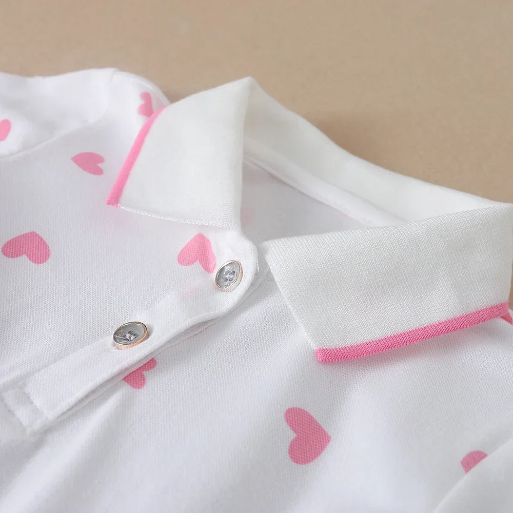 Lightweight girls’ dress - polo collar, knee-length, cotton-elastane, for summer wear