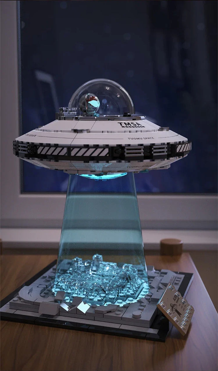 LED Light Up UFO Building Blocks Set 700 Piece Interlocking STEM Toy Summer 2026 Gift Idea