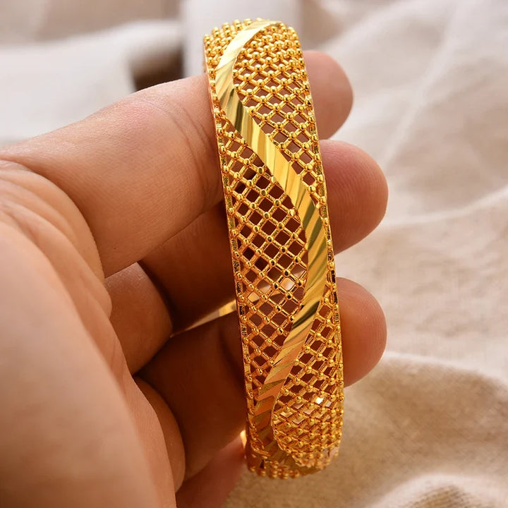 Gold Plated Bangles Luxury Arabic Wedding Bracelet