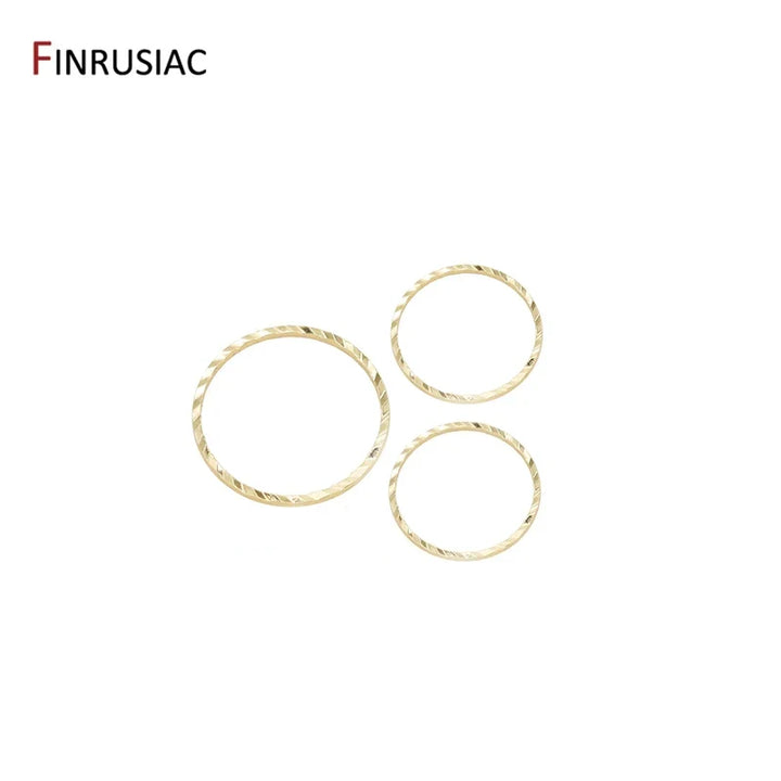 14K Gold Plated Brass Jewelry Ring Connectors Pack 10Pc