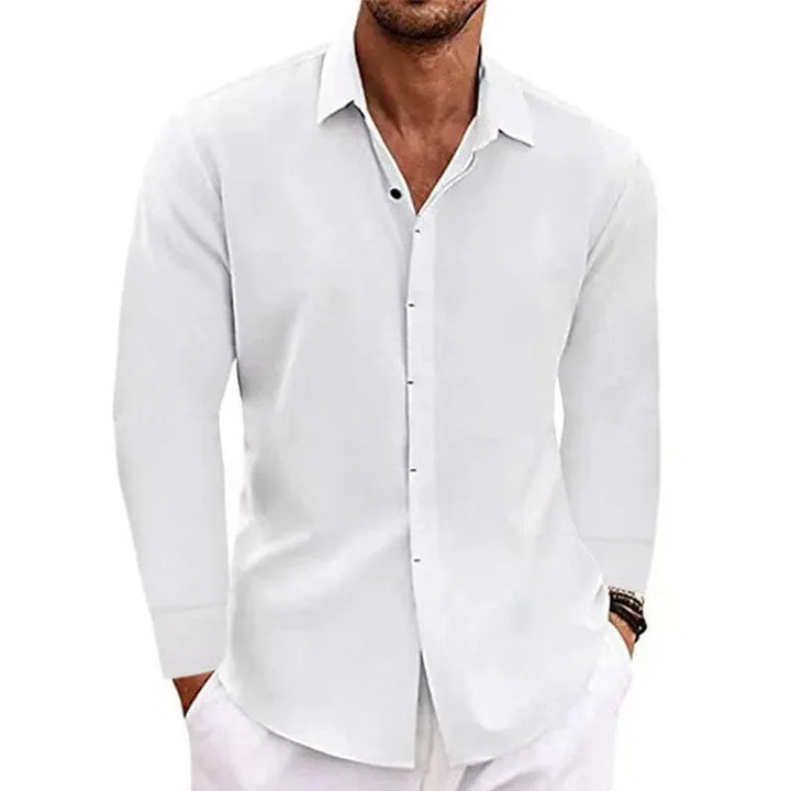 Men’s Long Sleeve T-Shirt – Loose Solid Color Casual Top for Plus Size Fashion