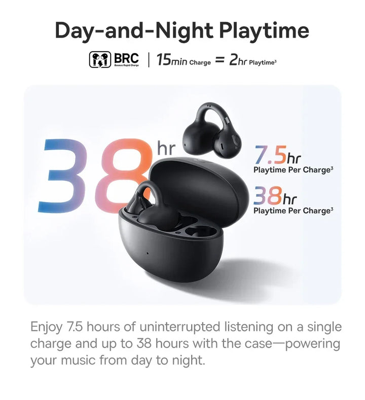 Baseus BC1 Open-Ear Clip Earbuds Bluetooth 6.0 – 4-Mic Noise Cancellation Super Bass IP55 Sports 2026
