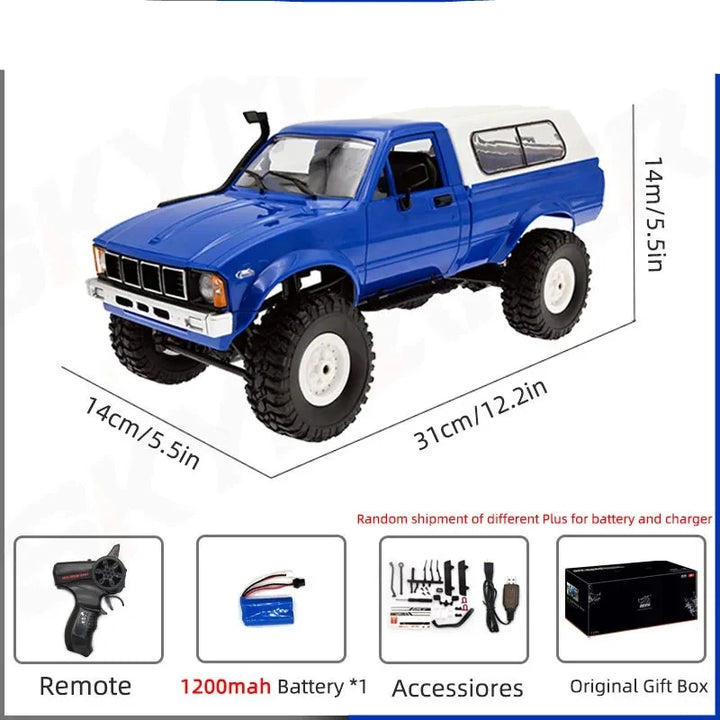 RC Car 1:16 Scale 4WD Rock Crawler Electric Off Road Buggy With LED Lights Gift For Kids 15-20 Min Run Time