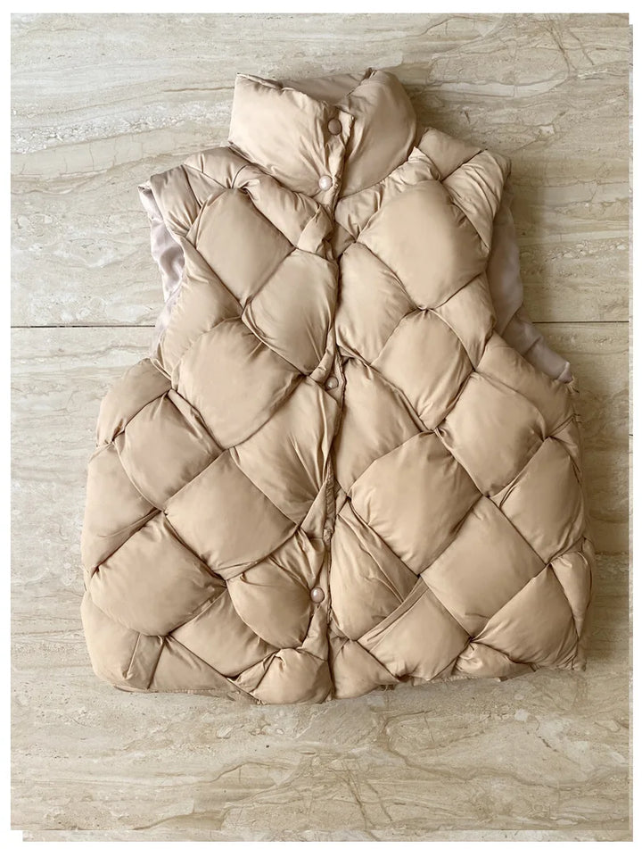 Insulating Women Puffer Vest - Boxy Quilt Polyfill Winter
