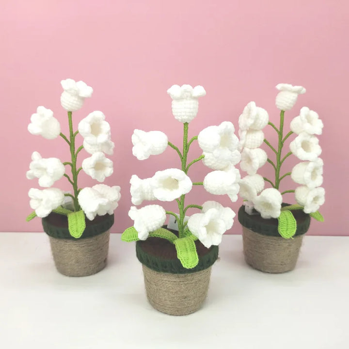 Knitted Lily Of The Valley Cotton Rope Pot Lamp Cozy
