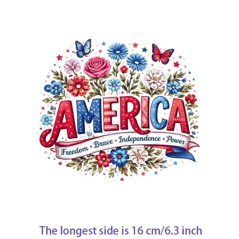 Iron On Patches USA Flag Bald Eagle Heat Transfer Set Patriotic 4th Of July DIY Clothing Decor 2026
