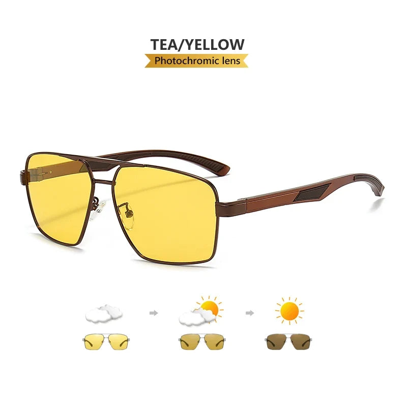 Photochromic Sunglasses Polarized Aviator UV400 Driving Glasses Night Vision Anti-Glare Fall 2026 Trend