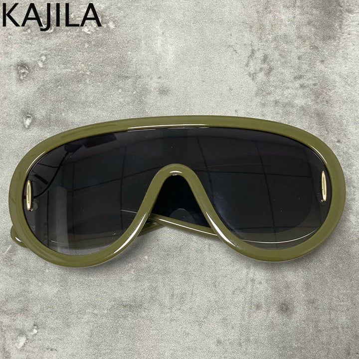 Sunglasses White Frame Oversized Wave Mask Goggles Y2K Punk Steampunk Eyewear TikTok Viral 2026