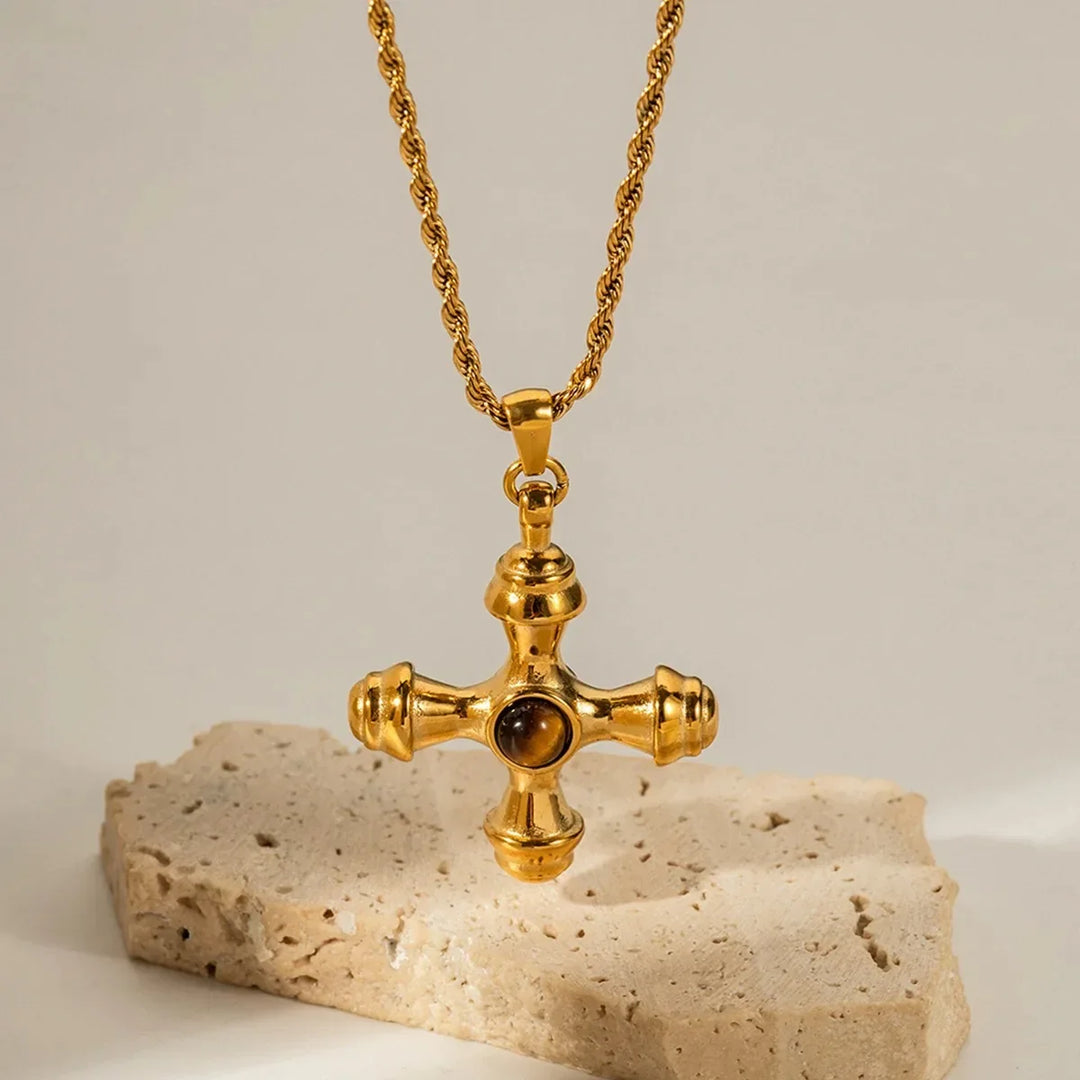 Layered Gold Tone Necklace Set With Resin Stone Pendants Boho Statement Jewelry Gift Idea Fall 2026