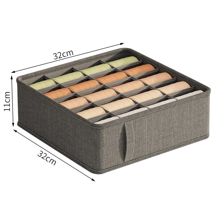 Polyester Sock Bra Organizer Box with 20 Grids - Home Organizers for Drawers &amp; Cabinets