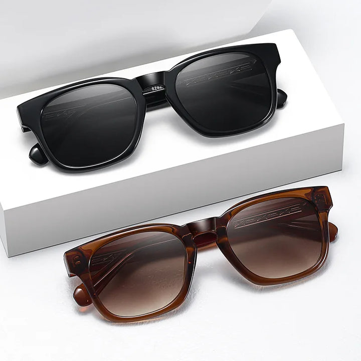 Retro square unisex sunglasses – UV400 gradient lenses, vintage style, travel and beach