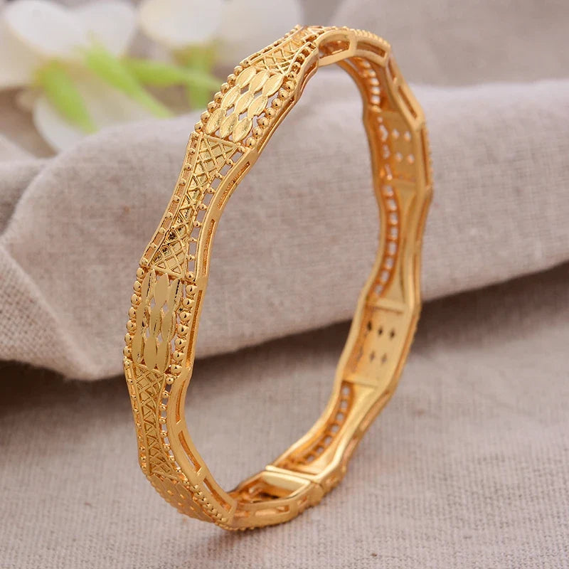 Gold Plated Bangles Luxury Arabic Wedding Bracelet