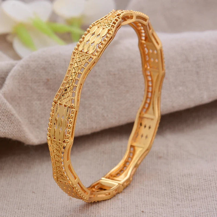 Gold Plated Bangles Luxury Arabic Wedding Bracelet