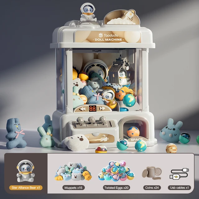 Standard Coin Operated Mini Claw Machine for Kids Arcade Game with Plush Prizes