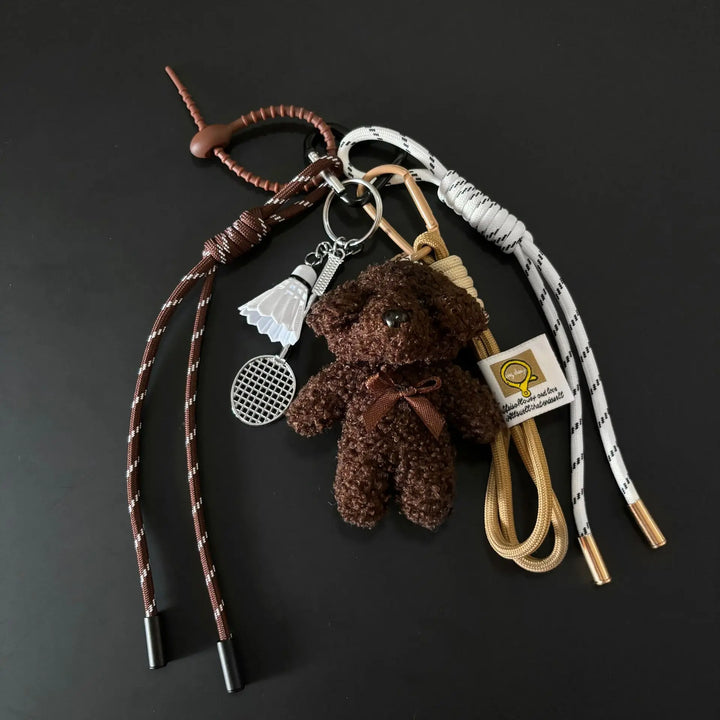 Plush Baseball Dog Key Chain Bag Charm Sport Cute Accessory
