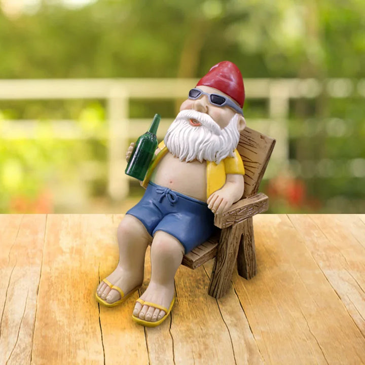 Garden Gnome Statue Sunbathing Dwarf Figurine Creative Outdoor Scene Decor For Summer 2026 Gift