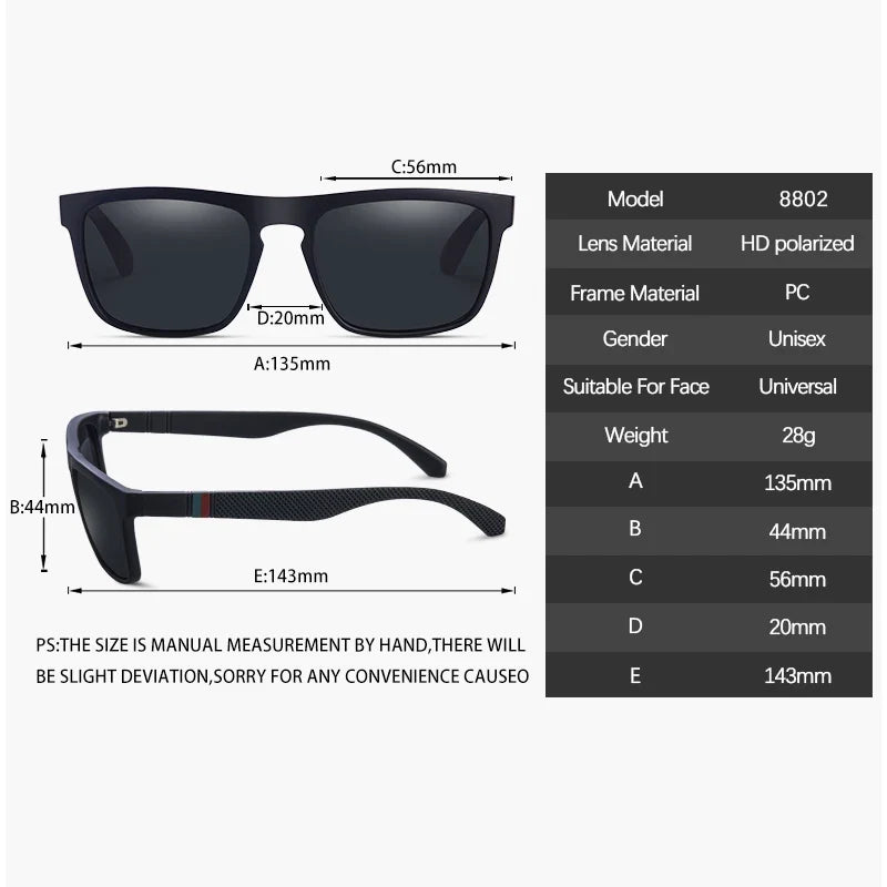 Polarized Sunglasses UV400 Square Frame Vintage Style for Driving and Outdoor Activities Summer 2026