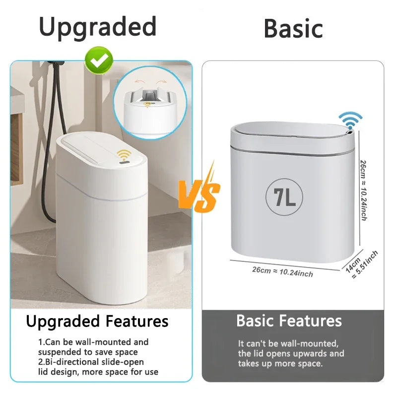 Smart Trash Can Wall Mount Automatic Narrow Bin 2025