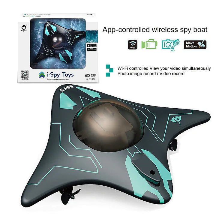 WiFi Mini RC Speedboat with Underwater Camera - Real-Time Transmission, 15m Range, Perfect for Kids&