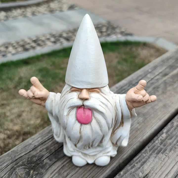 Garden Gnome Statue Resin Funny Tongue Out Outdoor Ornament For Patio Decor All-Season Yard Accent