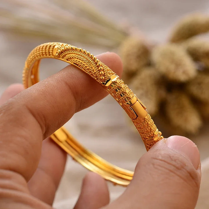 Gold Plated Bangles Luxury Arabic Wedding Bracelet
