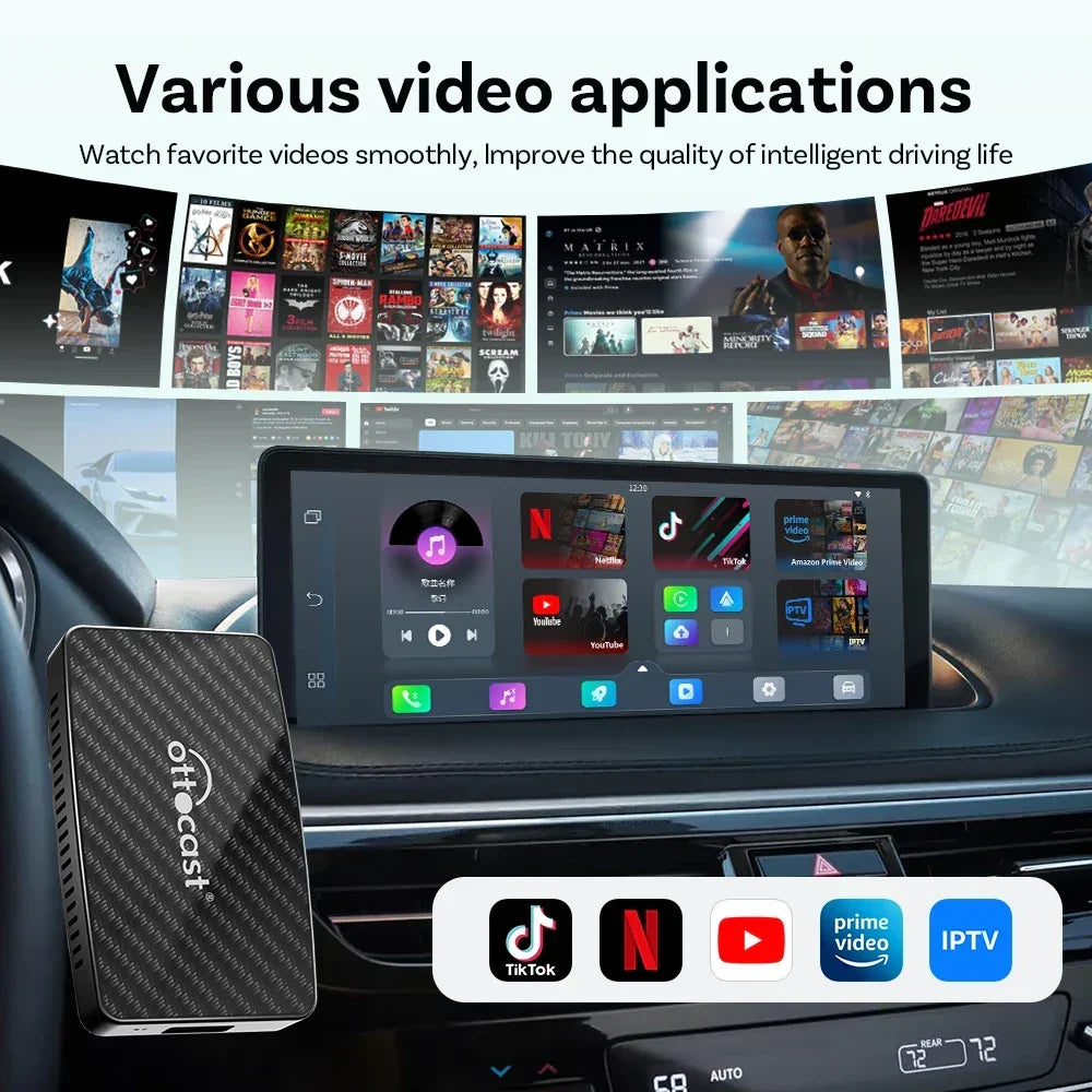 CarPlay Box Wireless AI Car Adapter Built In YouTube Netflix Android Auto 5G WiFi Fall 2025 For Most Cars