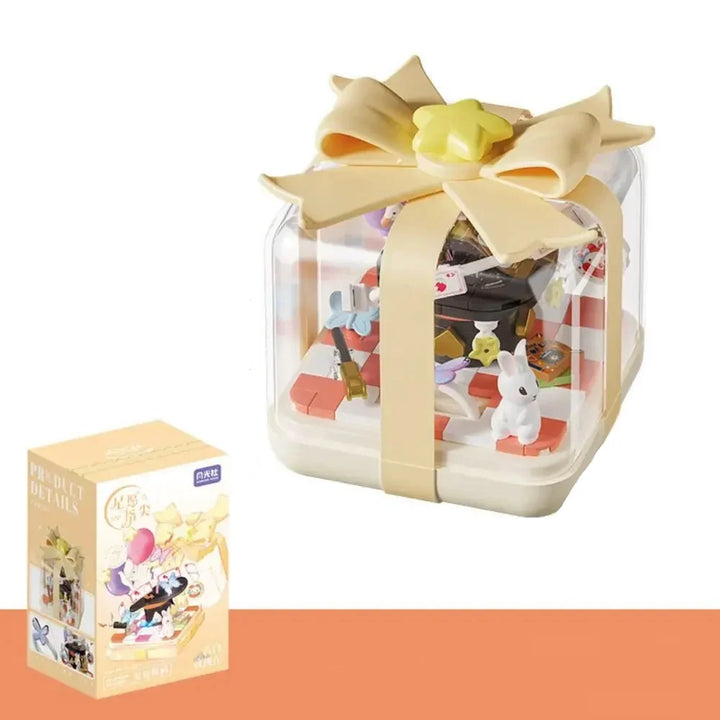 Plastic Building Block Flower Ring Box - DIY Decoration for Kids, Safe ABS Material